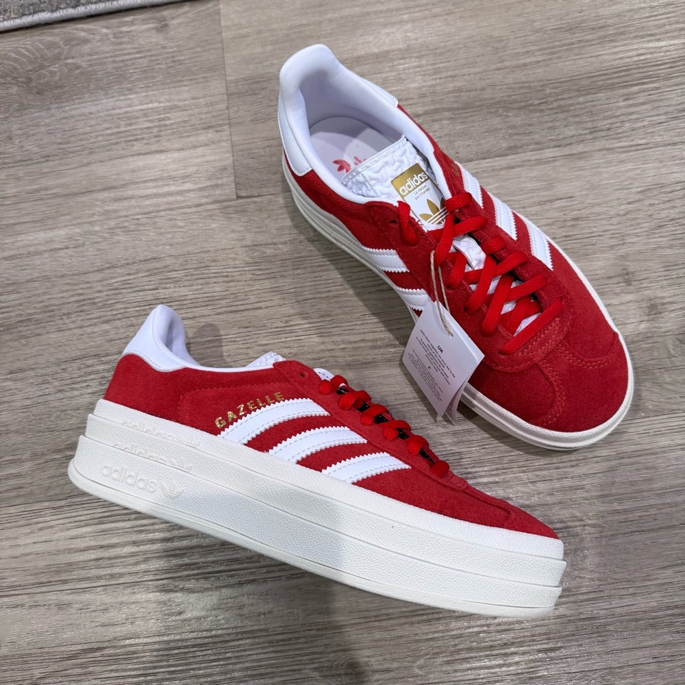 Adidas Gazelle Bold W Red and White Shoes